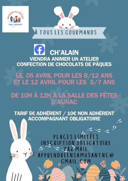 Atelier confection de chocolats de Pâques_Aunac-sur-Charente