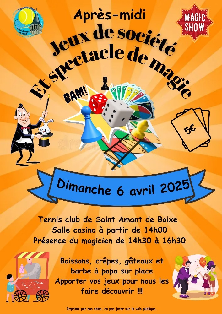 Jeux de société et spectacle de magie_Saint-Amant-de-Boixe